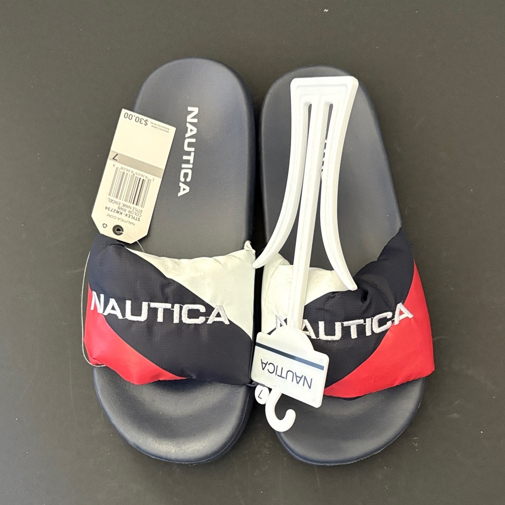 Nautica Blue and Red Slide Sandals - Picture 5 of 5